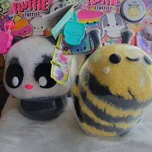 Fluffie Stuffiez Panda and Bee Plush Toys
